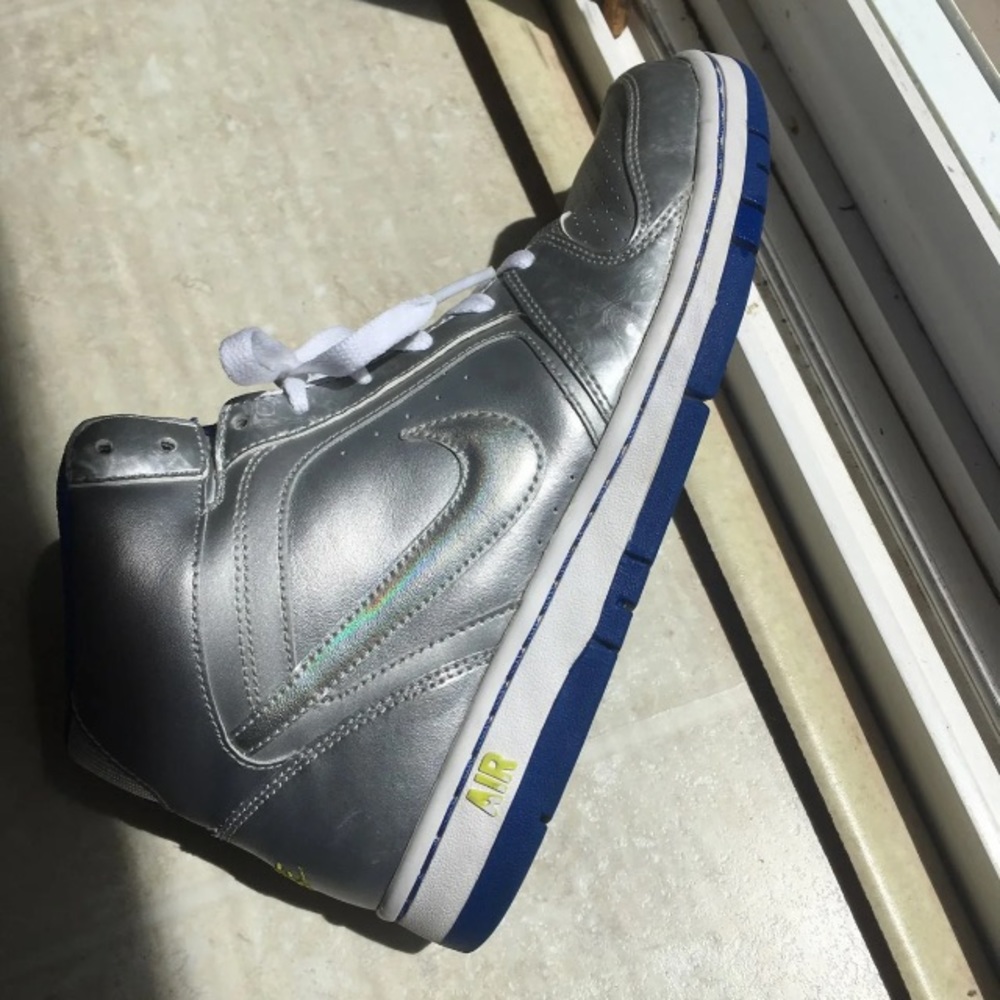 Nike Metallic Silver High Top Sneakers